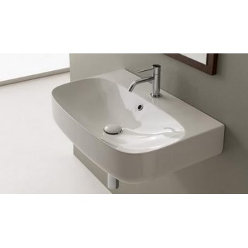 Umyvadlo nástěnná Scarabeo Moon 50x45cm bílá bez přepadu, s otvorem na baterie - sanitbuy.pl