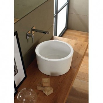 Umyvadlo na postavení na desku Scarabeo Bucket 35x22 cm bílá- sanitbuy.pl