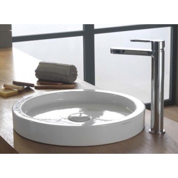 Umyvadlo na postavení na desku Scarabeo Bucket 42x22 cm bílá- sanitbuy.pl
