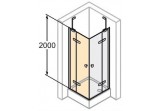 Dveře pro pevnou boční stěnu levé Huppe Enjoy PURE 75 cm, montáž na vaničku, stříbrný profil matnáný, čiré sklo