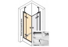 Dveře pro pevnou boční stěnu PRAWE Huppe Enjoy PURE 75 cm, montáž na vaničku, stříbrný profil matnáný, čiré sklo