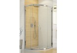 Čtvrtkruhový sprchový kout Sanplast KP4/TX5B-80, sklo čiré, stříbrný profil matnáný- sanitbuy.pl