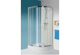 Čtvercový sprchový kout Sanplast KP4/TX5b+BPza čtvrtkruhový spolu s vaničkou, výška2030 mm, čiré sklo, stříbrný profil lesklý