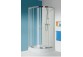 Čtvercový sprchový kout Sanplast KP4/TX5b+BPza čtvrtkruhový spolu s vaničkou, výška2030 mm, čiré sklo, stříbrný profil lesklý- sanitbuy.pl
