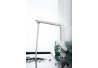 Dřezová baterie Art Platino Emira páková z otočnou výtokovým ramenem, chrom/bílý