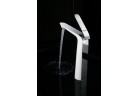 Umyvadlová baterie vysoká Art Platino Emira Páková výška 28cm chrom/bílá 