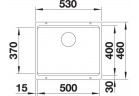 Dřez podvěsný Blanco Etagon 500-U Silgranit PuraDur zátka InFino z sitkiem, bez automatické zátky, v soupravě szyn tartufo