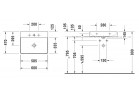Umyvadlo na postavení na desku Duravit DuraSquare 60x47 cm s otvorem pro baterii, bez přepadu bílá