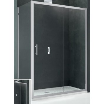 Dveře posuvné Novellini Kali 2P 100x195cm sklo čiré, stříbrný profil- sanitbuy.pl