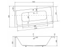 Vana asymetrická levá Besco Infinity 150x90cm bílá