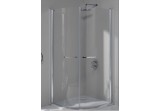 Čtvercový sprchový kout Sanplast KP2/PRIII, 90x90 cm, wys. 195 cm, čtvrtkruhový, sklo čiré, bílý profil
