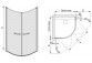Čtvercový sprchový kout Sanplast KP2/PRIII, 90x90 cm, wys. 195 cm, čtvrtkruhový, sklo čiré, bílý profil- sanitbuy.pl