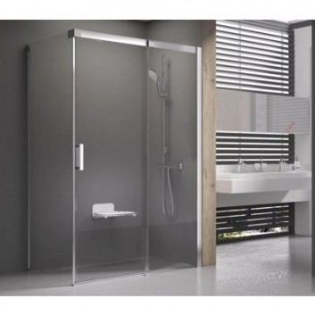 Dveře sprchové Ravak Matrix MSDPS-100/100 L s pevnou boční stěnou satén + transparent - sanitbuy.pl
