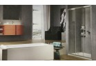 Dveře do niky Novellini Zephyros 3P 3-częściowe 106x195 cm sklo transparent, profil černá