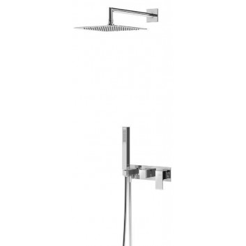 Sprchový set s baterií podomítková i sluchátkem Bruma Linea horní sprcha 20 cm, chrom - sanitbuy.pl