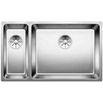 Dřez ocelový dwukomorowy Blanco Andano 340/340-IF 74,5x44 cm bez automatické zátky, ocelový - sanitbuy.pl