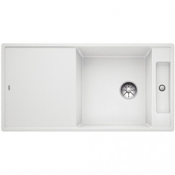 Zlew konglomeratowy + sedátko skleněné AXIA III XL 6 S Blanco Silgranit pravá komora 1000x470mm perłowoszary- sanitbuy.pl