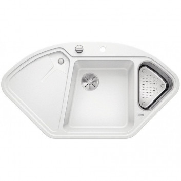 Zlew konglomeratowy DELTA II Blanco Silgranit s automatickým uzávěrem i InFino1057x575mm perłowoszary- sanitbuy.pl