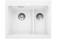 Zlew konglomeratowy Pleon 5 Split Blanco Silgranit 615x510 mm 2x zátka InFino z sitkiem, perłowoszry- sanitbuy.pl