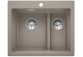 Zlew konglomeratowy Pleon 5 Split Blanco Silgranit 615x510 mm 2x zátka InFino z sitkiem, šampaňské- sanitbuy.pl