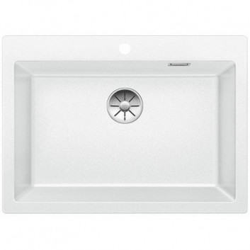 Blanco Pleon 8 Dřez granitowy Silgranit PuraDur jednokomorowy 70x51 cm bez automatické zátky, perłowoszary- sanitbuy.pl