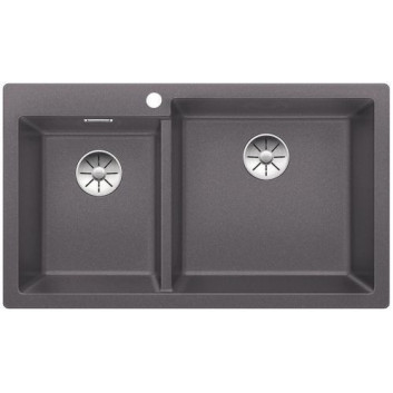 Blanco Pleon 9 Dřez granitowy Silgranit PuraDur dwukomorowy 86x50 cm bez automatické zátky, antracit- sanitbuy.pl