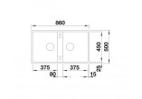 Blanco ZIA 9 Siligranit PuraDur bez automatické zátky 86x50cm 2 komorowy, antracit- sanitbuy.pl