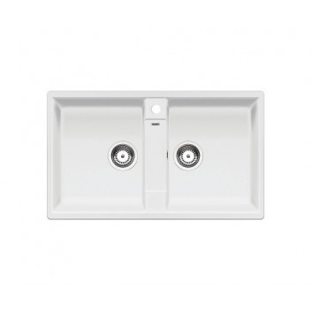 Blanco ZIA 9 Siligranit PuraDur bez automatické zátky 86x50cm 2 komorowy, perłowoszary- sanitbuy.pl