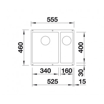 Dřez Blanco Subline 340/160-U Siligranit PuraDur 55,5x40cm LEWY bez automatické zátky, kávový- sanitbuy.pl