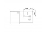 Dřez Blanco Subline 480/320-U Siligranit PuraDur 85,5x40cm 2 kom bez zátky, antracit- sanitbuy.pl
