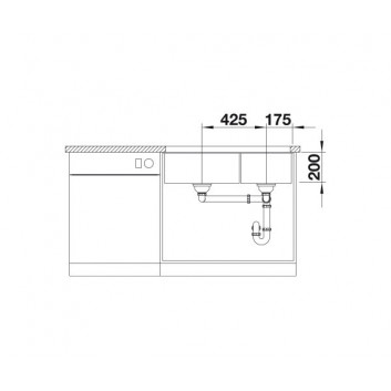 Dřez Blanco Subline 480/320-U Siligranit PuraDur 85,5x40cm 2 kom bez zátky, antracit- sanitbuy.pl