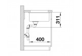 Dřez Blanco Subline 500-U keramický PuraPlus 54.3x45.6cm bez automatické zátky, černá