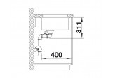 Dřez Blanco Subline 350/150-U keramický PuraPlus bez zátky autoamtycznego 56.7x45.6cm, černá