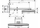 Horní sprcha stěnová Axor ShowerSolutions 460/300 s ramenem 3jet, chrom