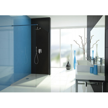 Sprchová zástěna Sanplast TX Walk-In 110x190 cm, stříbrný profil lesklý, sklo čiré- sanitbuy.pl