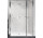 Křídlové dveře Novellini Young 2.0 2P+F 100m s pevnou boční stěnou, stříbrný profil čiré sklo