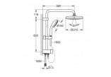 Sprchový set Grohe New Tempesta System 210 s držákem a horní sprchou, chrom