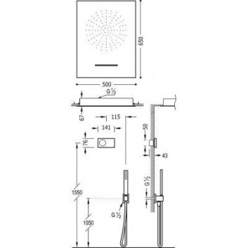 Sprchový set Tres Shower Technology s podomítkovou baterií termostatickou elektroniczną, chrom 