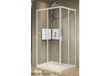 PYTAJ O RABAT ! Sprchový kout Novellini Lunes 2.0 A rohová, 2 křídla posuvné z pevnými segmenty, velikost 90-93 cm, čiré sklo, profil chrom