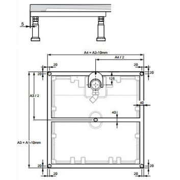 Rám Huppe EasyFlat dla sprchové vaničky velikost 90x90cm