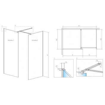 Sprchový kout Radaway Modo X I 120, przejrzysta, 1180x2000mm