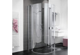 Čtvrtkruhový sprchový kout KERMI RAYA 90x90 H-200 sklo čiré, stříbrný lesklý profil, KermiClean 