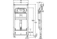 Modul podomítkový do WC Viega Prevista Dry, regulacja wysokości zawieszenia mísy, 1120mm 