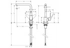 Dřezová baterie Hansgrohe Focus 280, páková, obracana výtokové rameno, černá matnáný