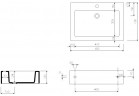 Umyvadlo Marmorin Ceto 60, nábytková/závěsné/na desku 600x430x150 mm
