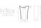 Umyvadlo volně stojící Marmorin Wega 600 L 60x30 cm