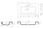 Umyvadlo Marmorin Teo 90, 90x45 cm,závěsná nebo zápustné na desku