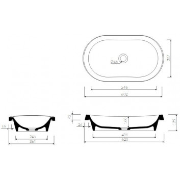 Umyvadlo Marmorin Pia 600 62x36 cm