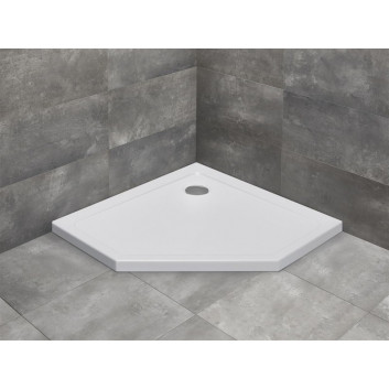 Pětiúhelníková vanička Radaway Doros Plus PT, 80x80, z wypełnieniem, bílý