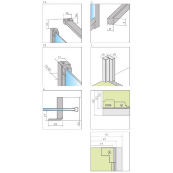 Dveře sprchové do niky Radaway Essenza Pro Gold DWJ 130, pravé, 1300x2000mm, zlatá profil